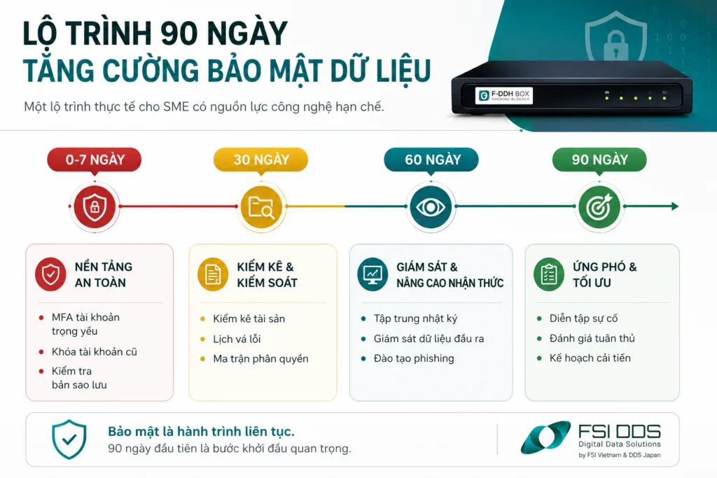 Lộ trình 90 ngày tăng bảo mật dữ liệu cho các doanh nghiệp SME