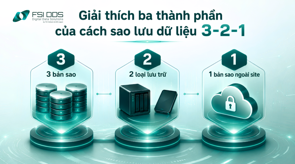 Mỗi thành phần trong quy tắc sao lưu dữ liệu 3-2-1 xử lý một nhóm rủi ro khác nhau.