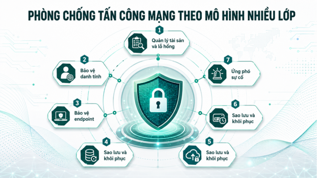 Cách phòng chống tấn công mạng theo mô hình nhiều lớp