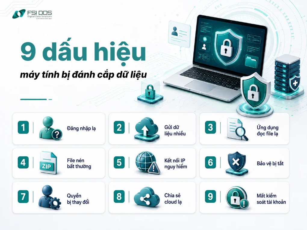 9 dấu hiệu máy tính bị đánh cắp dữ liệu nên kiểm tra sớm.