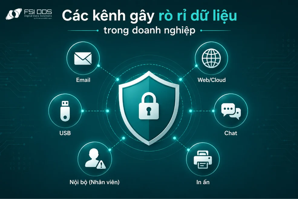 Rò rỉ dữ liệu có thể bắt nguồn từ con người, ứng dụng, thiết bị và tấn công mạng