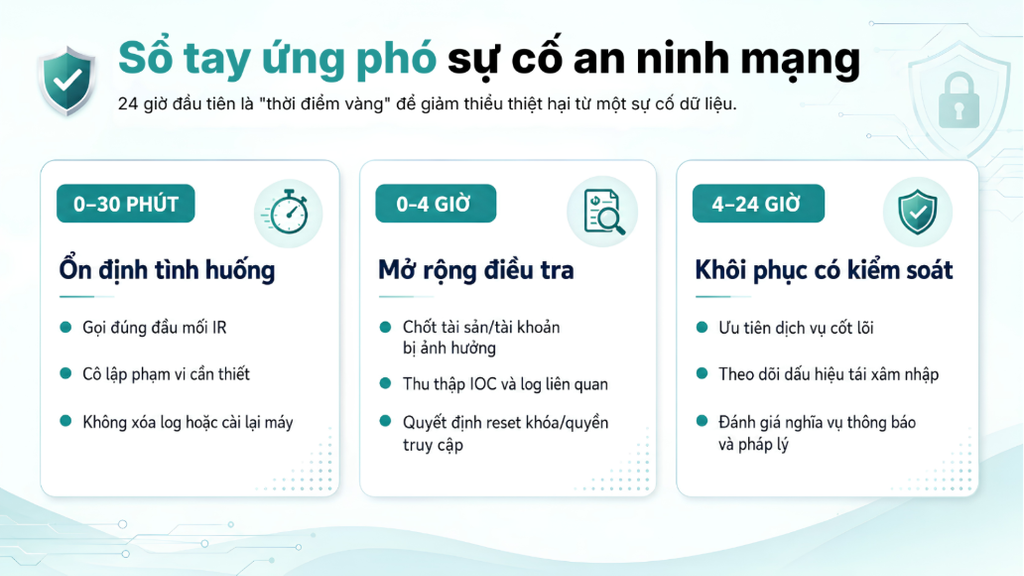 24 giờ đầu tiên là "thời điểm vàng" để giảm thiểu thiệt hại từ một sự cố dữ liệu.
