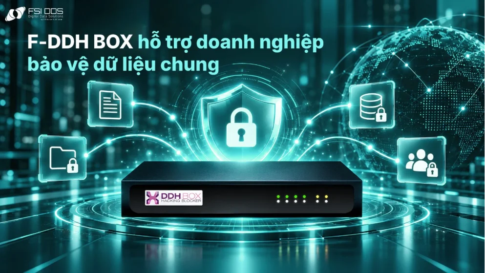 Sơ đồ F-DDH BOX hỗ trợ bảo vệ dữ liệu bằng giám sát kết nối đầu ra và cảnh báo IP C2 độc hại, không thay thế toàn bộ nghĩa vụ GDPR. 